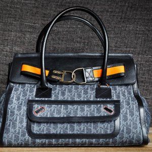SOLD Christian Dior Limited edition flight bag, Diorissimo Denim Large in navy